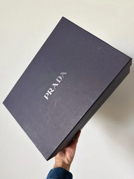 Prada White Leather Sneakers Red Stripe | Size 35 | Like New | Full Set - Picture 10 of 13